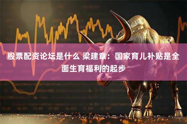 股票配资论坛是什么 梁建章：国家育儿补贴是全面生育福利的起步